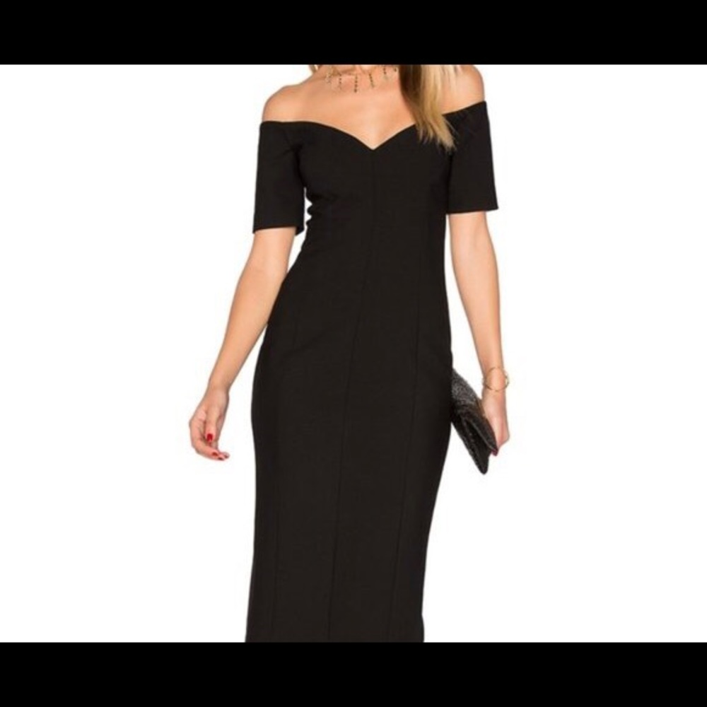 Cinq à Sept off the shoulder black dress
